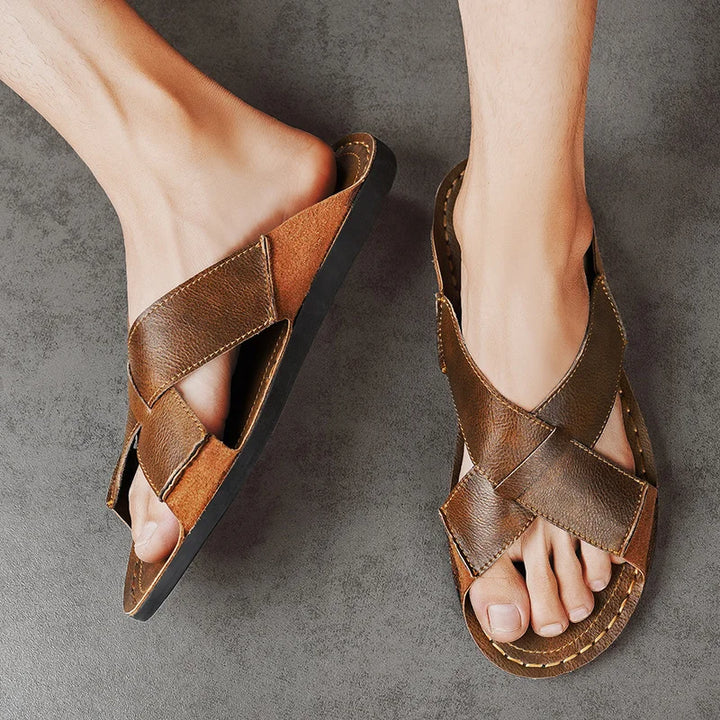 Medina Cross Leather Sandals