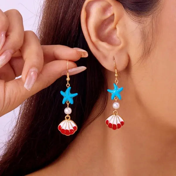 Coralia Charm Hook Earrings