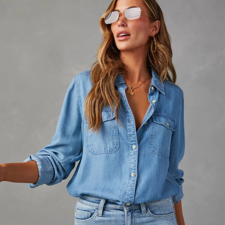 Maybelle Chambray Button-Up Shirt