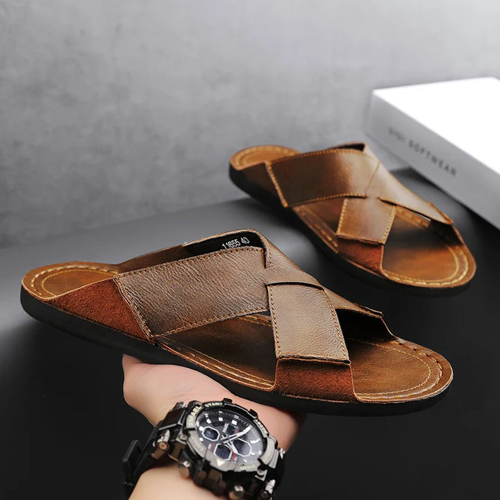 Medina Cross Leather Sandals