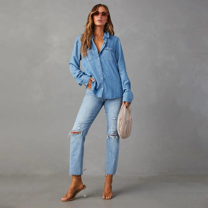 Maybelle Chambray Button-Up Shirt